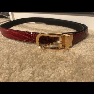 Women’s Red Snake Print Belt